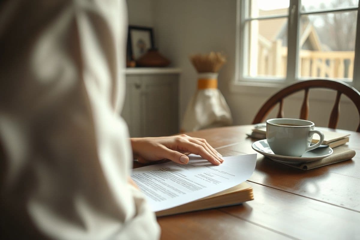 critical illness insurance for business owners - a quiet moment reviewing paperwork at home (editorial illustration)