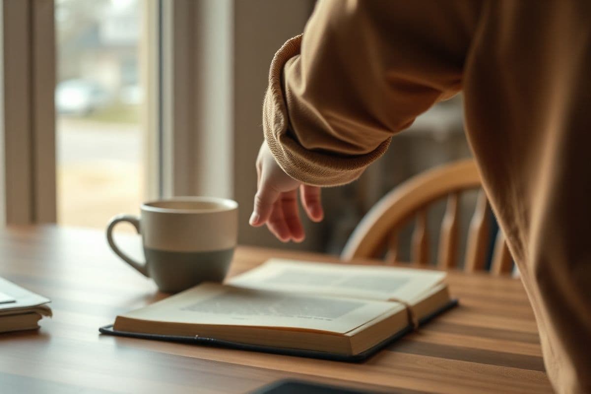 term life insurance conversion option - a quiet family reading moment at home (editorial illustration)