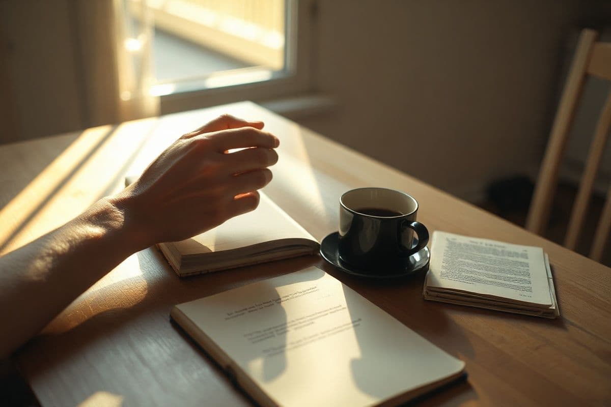 GLP-1 drugs and life insurance - a quiet moment at a sunlit kitchen table (editorial illustration)